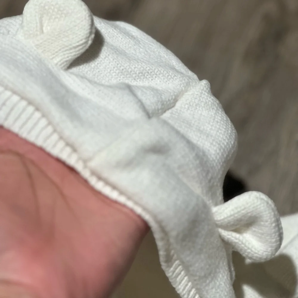 Carter's Hooded Animal Ears White Knit Hooded Baby Sweater